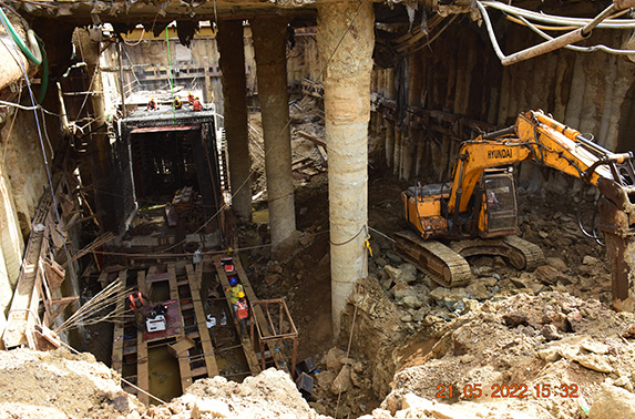 Corridor area excavation works